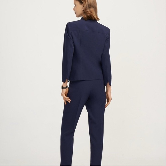 NWOT Anne Klein Star-Collar Stand Collar Open-Front Blazer, Navy, 16 - Picture 3 of 4